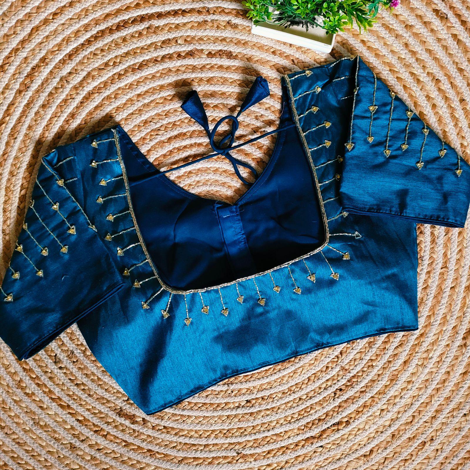 Fancy Festival Wear Golden Handcrafted Work Blouse - Anant Exports