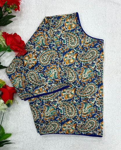 Blok Print Ajeakh Boat Neck Blouse - Anant Exports