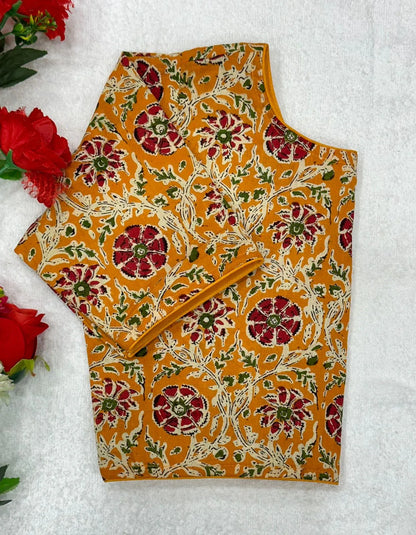 Blok Print Ajeakh Boat Neck Blouse - Anant Exports