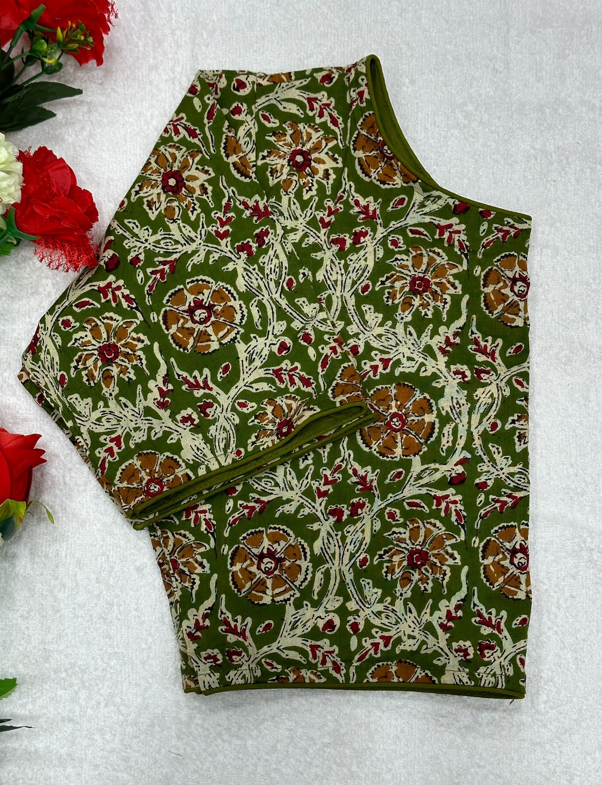 Blok Print Ajeakh Boat Neck Blouse