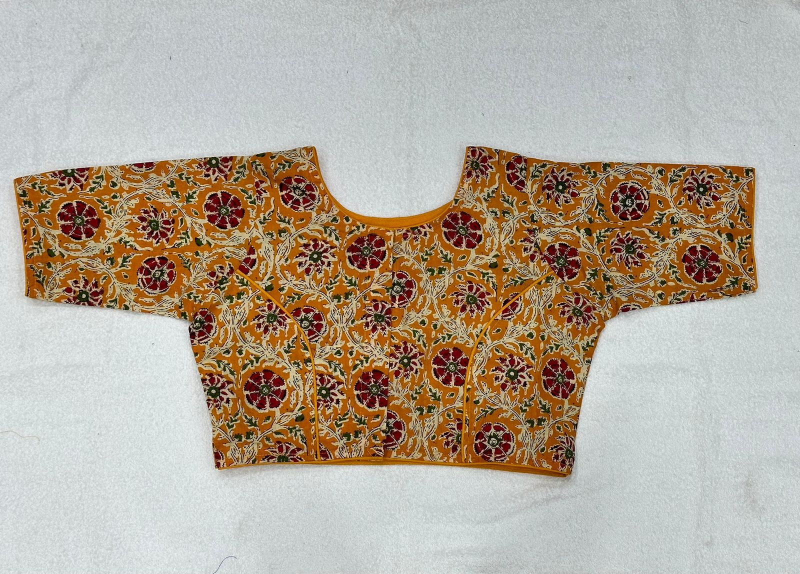 Blok Print Ajeakh Boat Neck Blouse