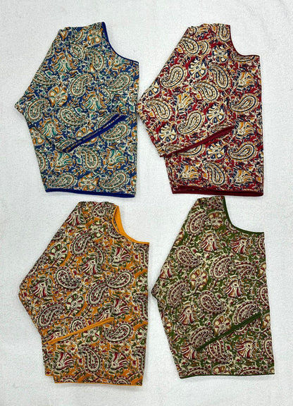 Blok Print Ajeakh Boat Neck Blouse - Anant Exports