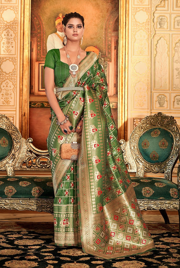 Sanskar Fancy Organza Weaving Saree