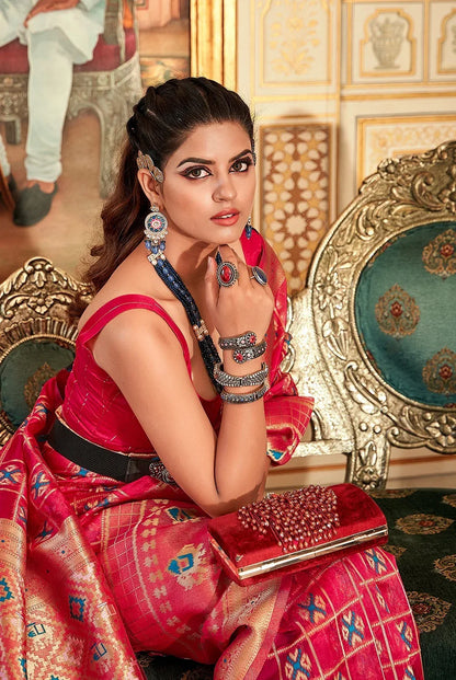 Sanskar Fancy Organza Weaving Saree - Anant Exports