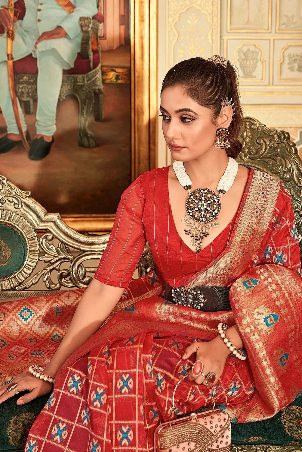 Sanskar Fancy Organza Weaving Saree - Anant Exports