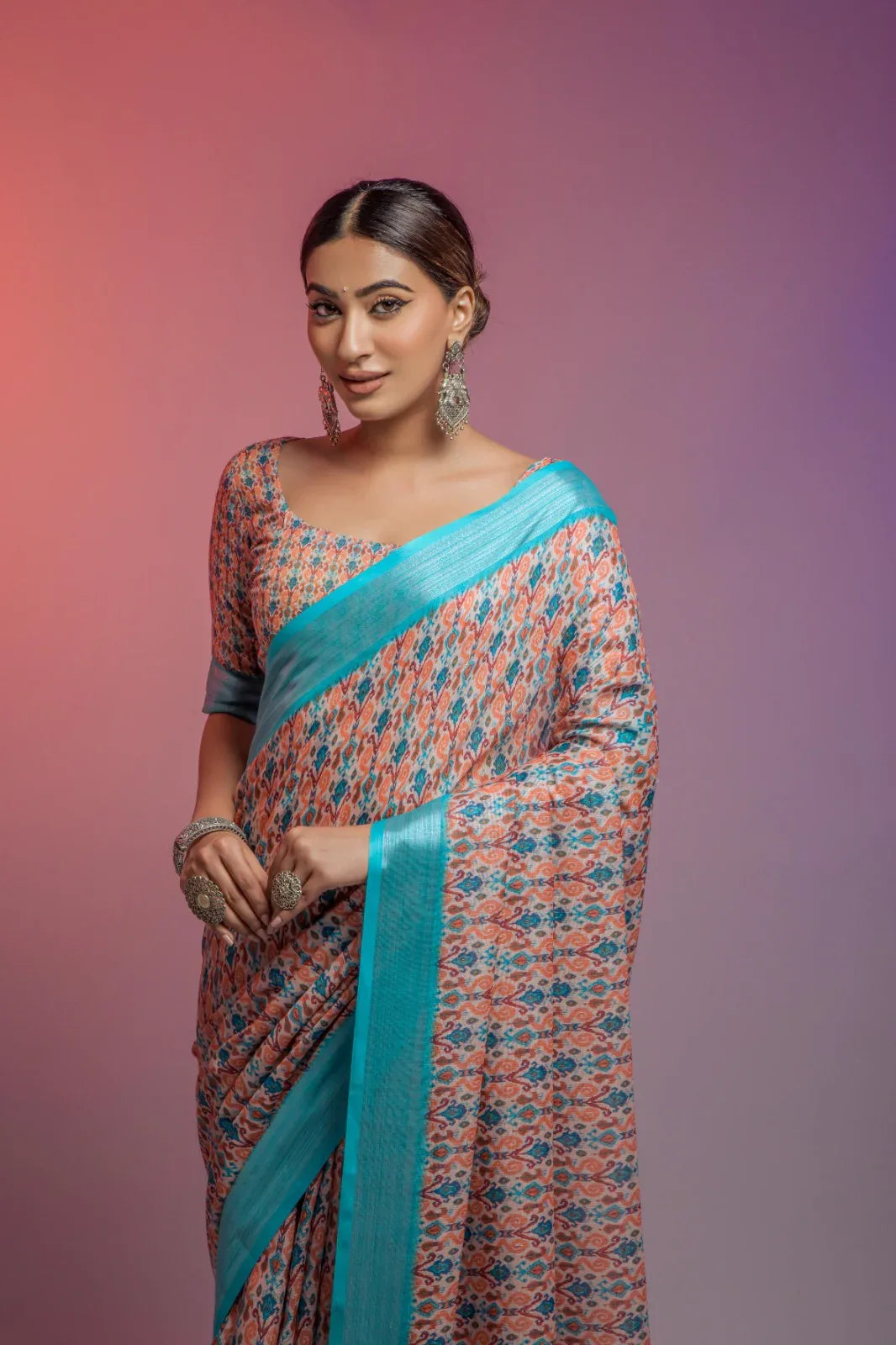 Della Linen Fancy Wear Saree - Anant Exports