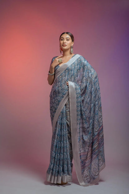 Della Linen Fancy Wear Saree - Anant Exports