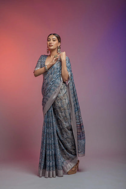 Della Linen Fancy Wear Saree - Anant Exports