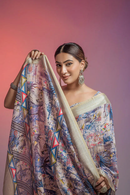 Della Linen Fancy Wear Saree - Anant Exports