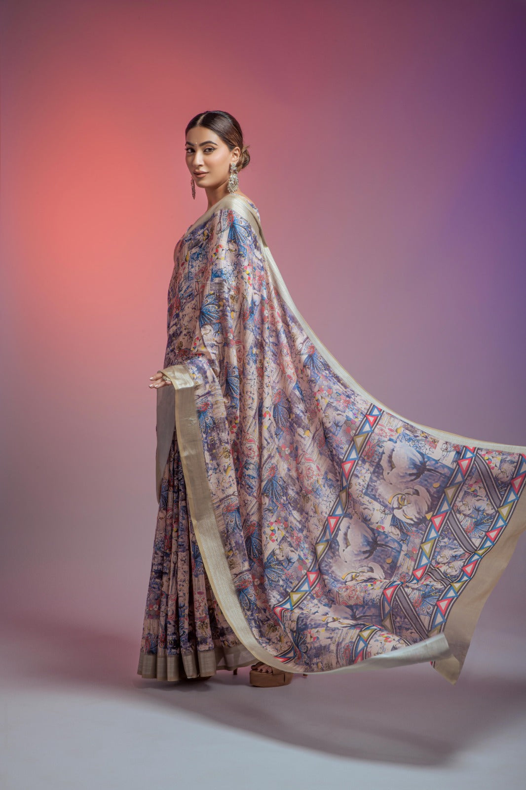 Della Linen Fancy Wear Saree