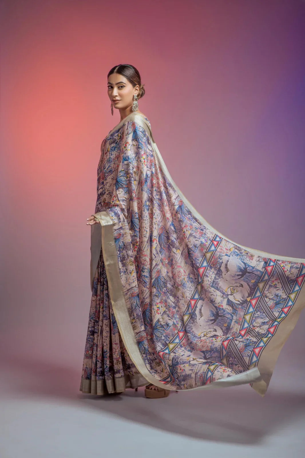 Della Linen Fancy Wear Saree - Anant Exports