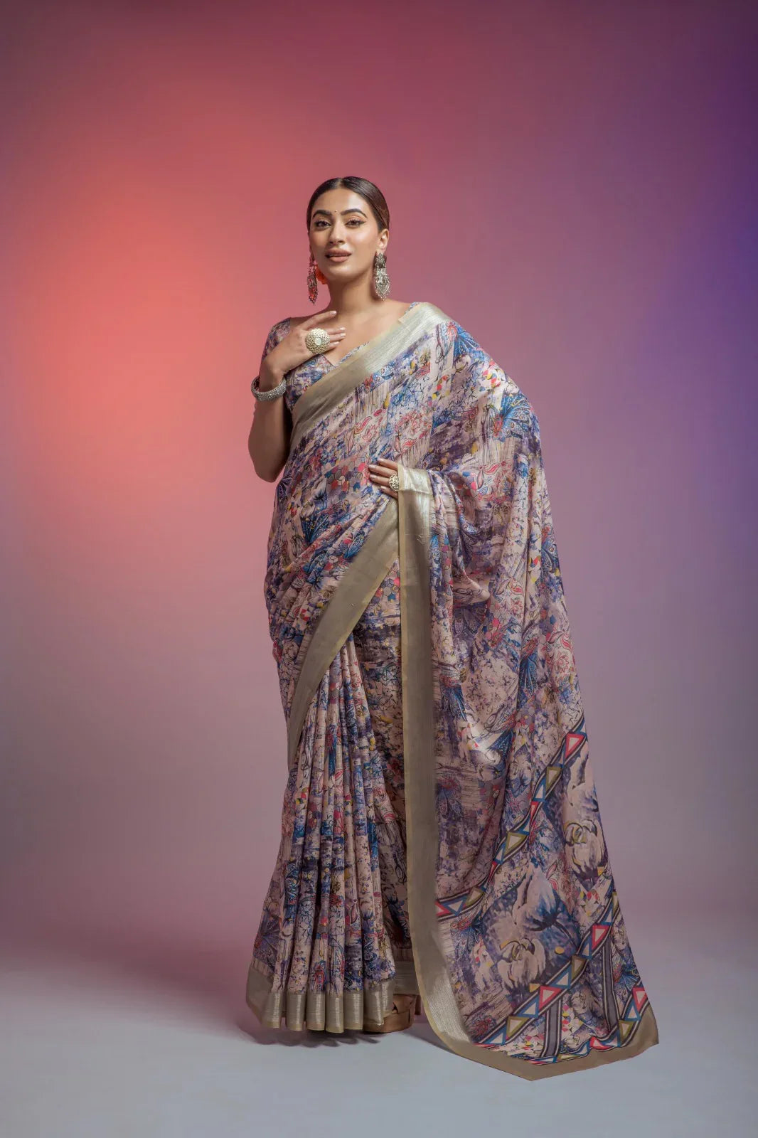 Della Linen Fancy Wear Saree - Anant Exports
