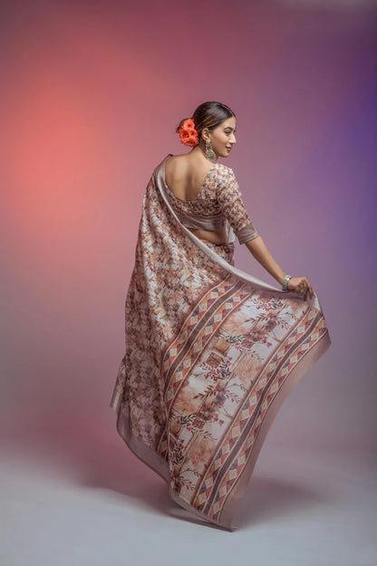 Della Linen Fancy Wear Saree - Anant Exports
