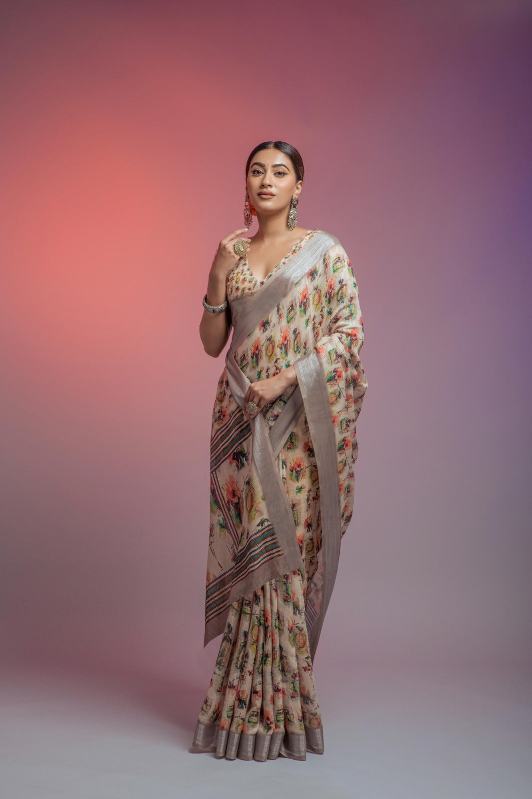 Della Linen Fancy Wear Saree