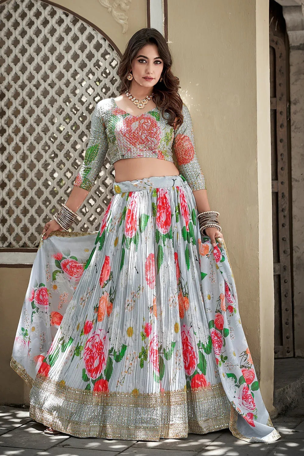 Party Wear Fancy Digital Print Lehenga D,No 1008 - Anant Exports
