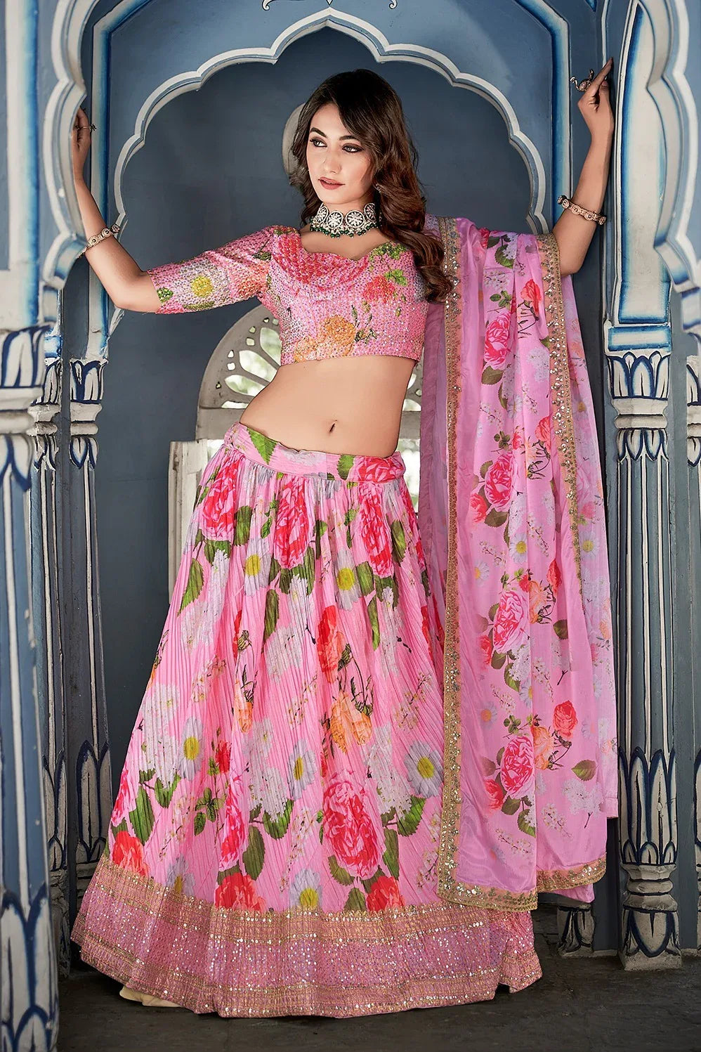 Party Wear Fancy Digital Print Lehenga D,No 1008 - Anant Exports