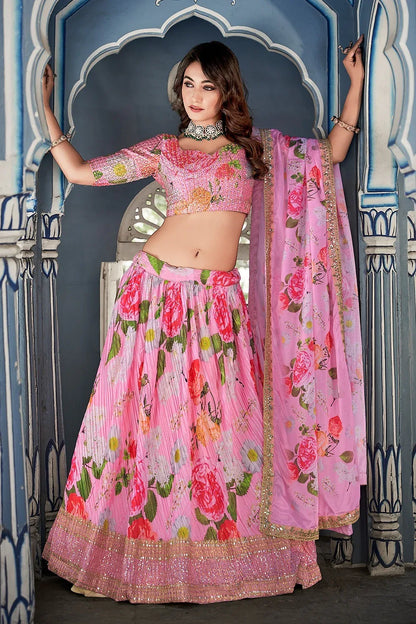 Party Wear Fancy Digital Print Lehenga D,No 1008 - Anant Exports