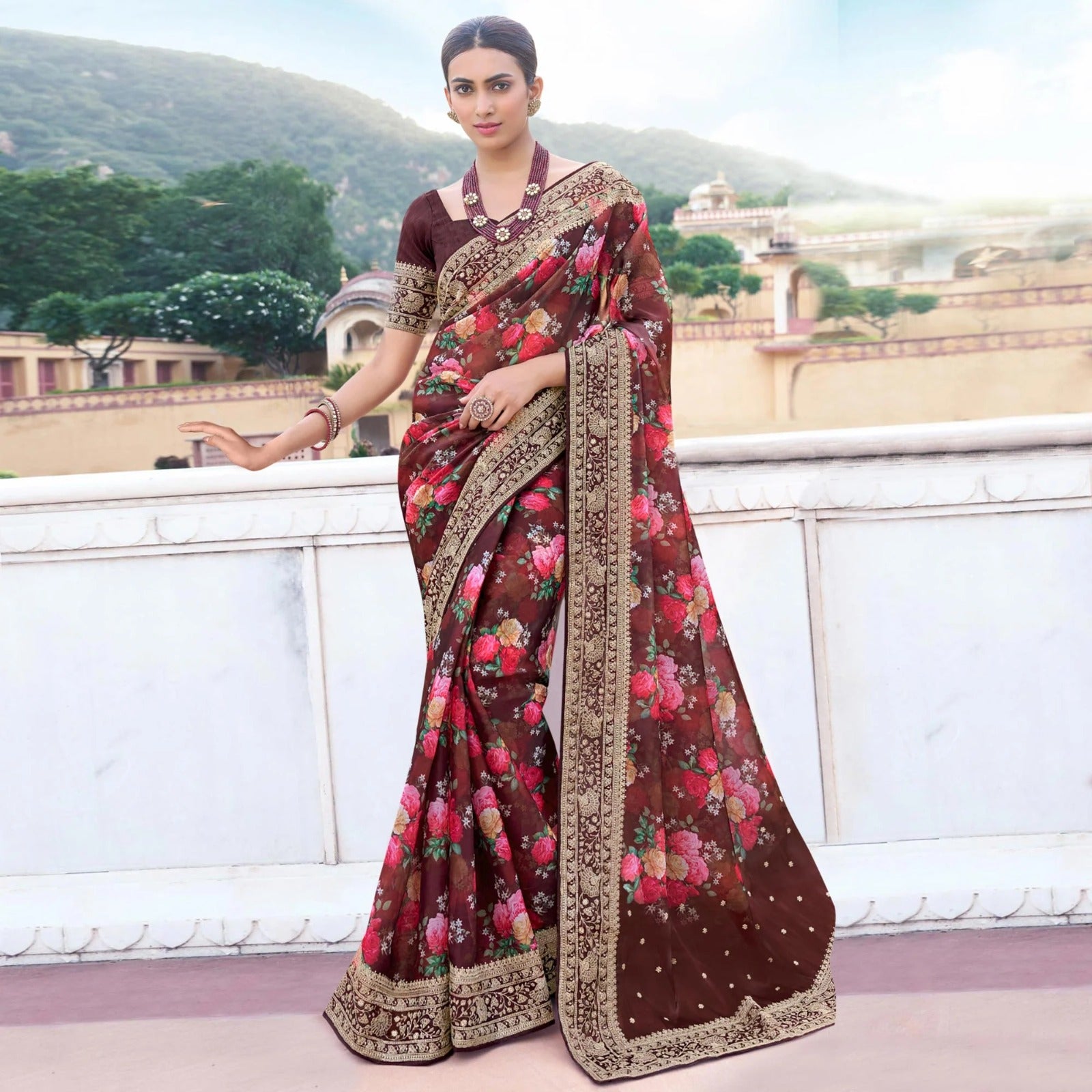 Alyssa Festive Wear Fancy Organza Saree