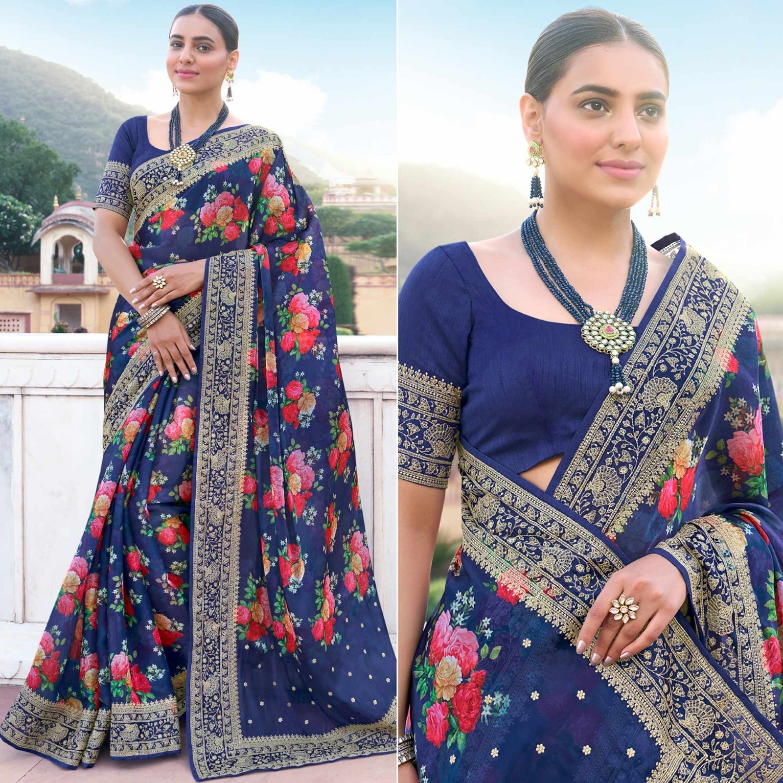 Alyssa Festive Wear Fancy Organza Saree