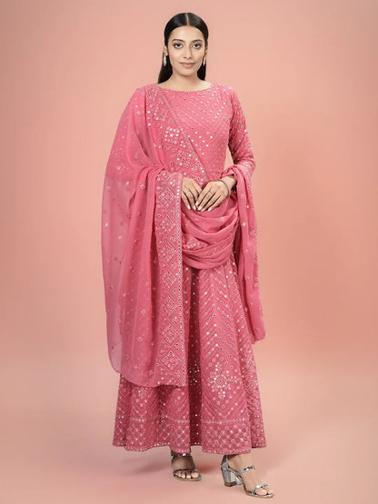 SINGLES OCCASION WEAR PINK GOWN D.NO 61 - Anant Exports