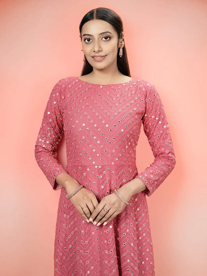 SINGLES OCCASION WEAR PINK GOWN D.NO 61 - Anant Exports