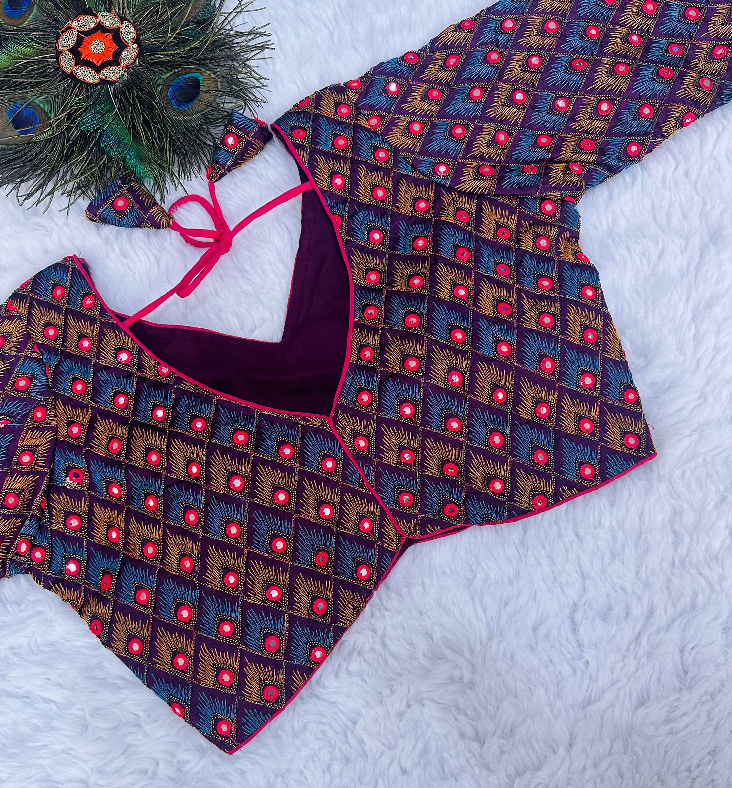 Party Wear Blooming Silk Blouse