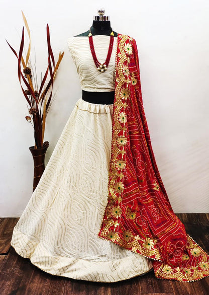 Fancy Lucknowi Work Lehenga - Anant Exports