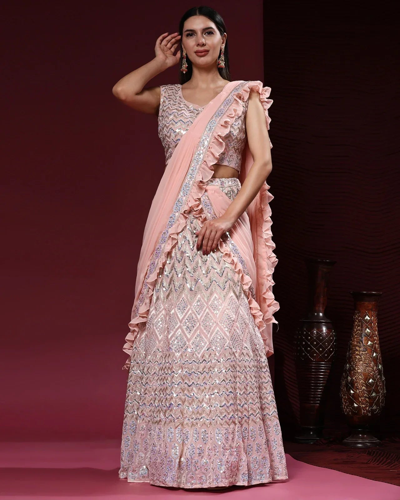 READYMADE CROP TOP LEHENGA D.NO. C-2008 - Anant Exports