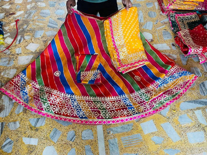 Rajasthani Kotta Doriya Traditional Lahriya Print Lehenga - Anant Exports