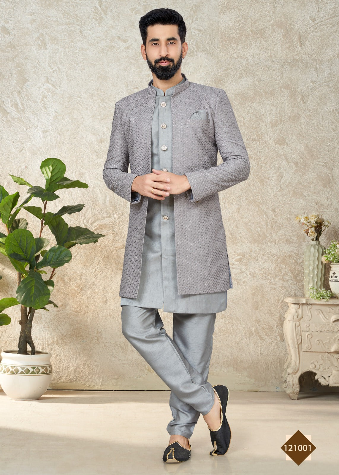 Vol 121 Wedding Wear Sherwani D.No. 121001