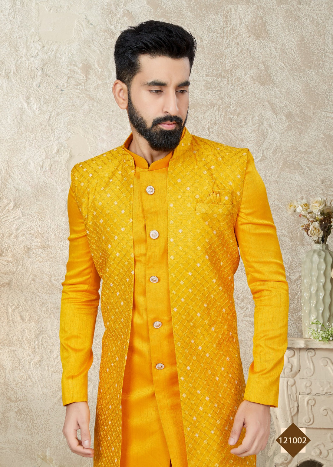 Vol 121 Wedding Wear Sherwani D.No. 121002