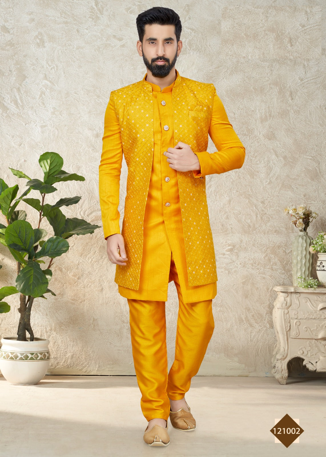 Vol 121 Wedding Wear Sherwani D.No. 121002