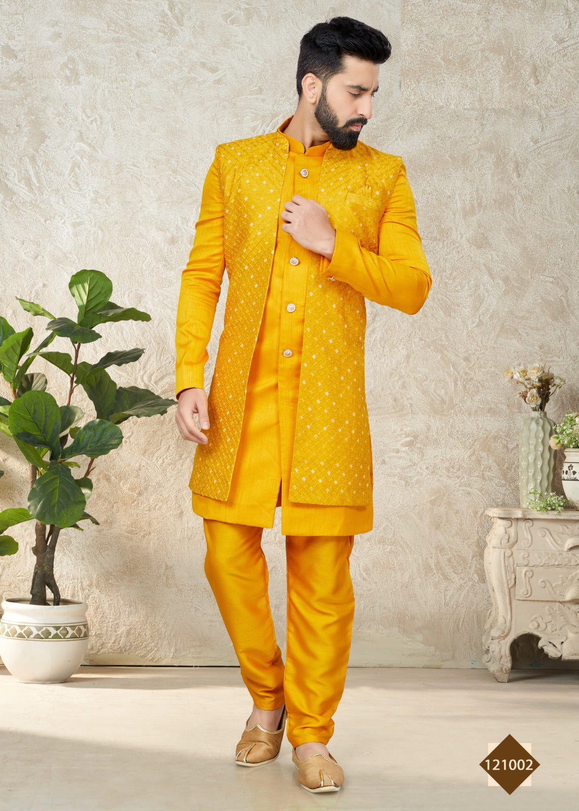 Vol 121 Wedding Wear Sherwani D.No. 121002