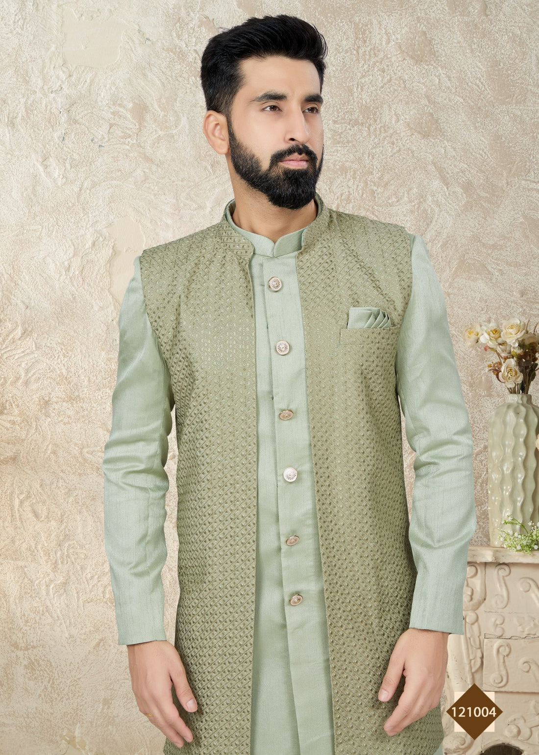 Vol 121 Wedding Wear Sherwani D.No. 121004