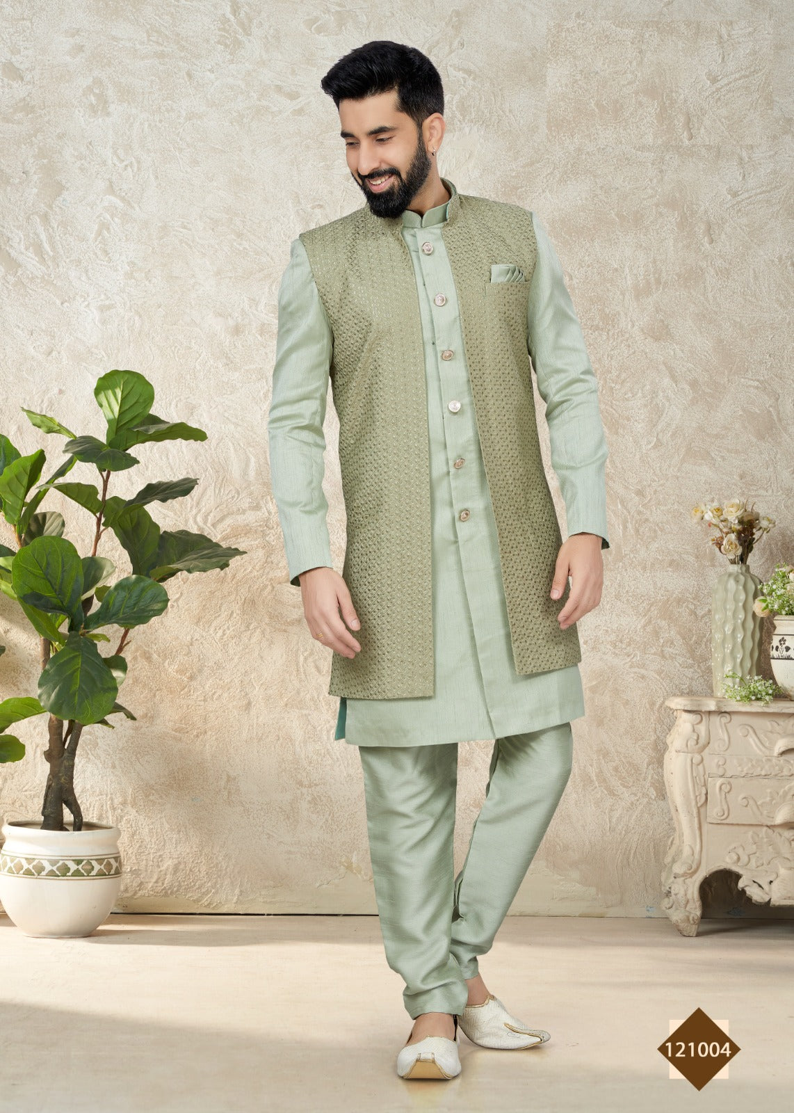 Vol 121 Wedding Wear Sherwani D.No. 121004