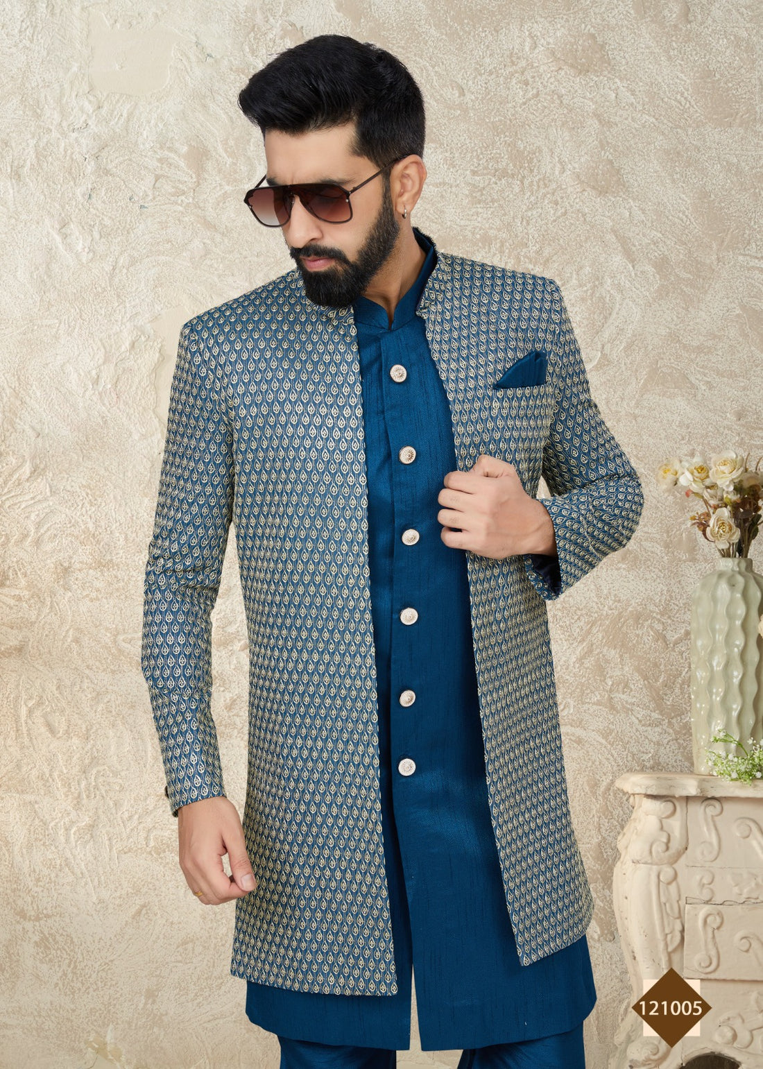 Vol 121 Wedding Wear Sherwani D.No. 121005