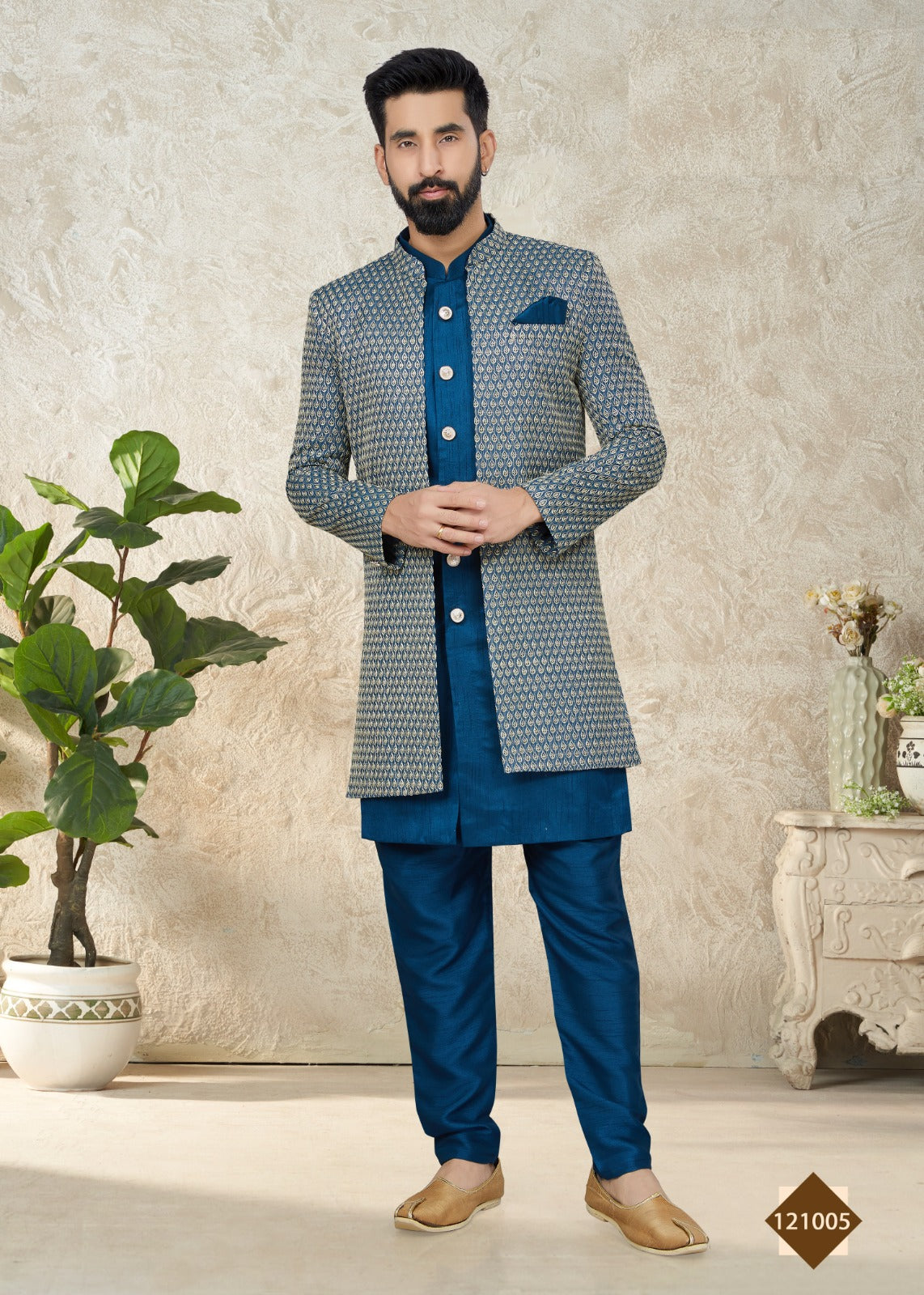 Vol 121 Wedding Wear Sherwani D.No. 121005