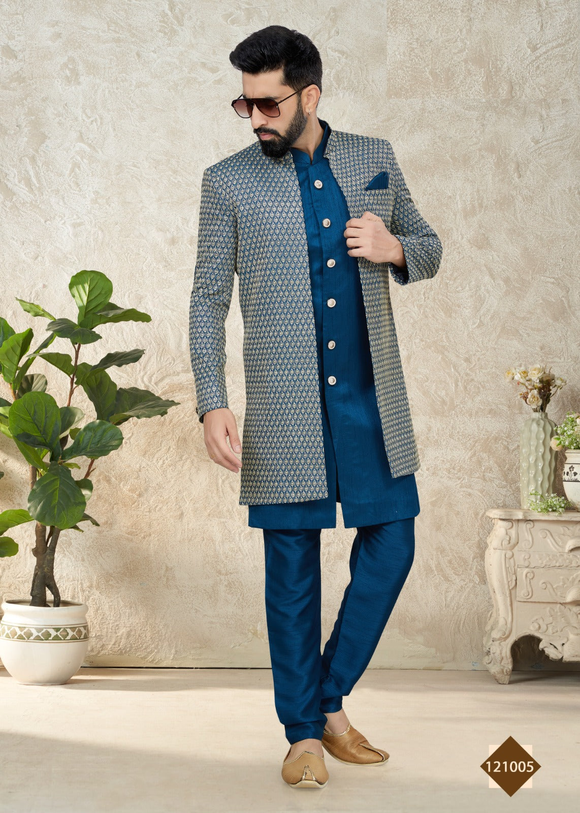 Vol 121 Wedding Wear Sherwani D.No. 121005