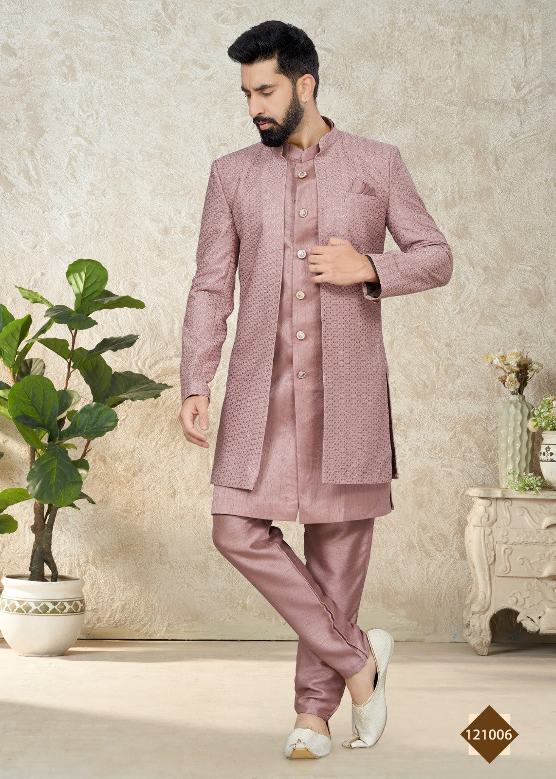 Vol 121 Wedding Wear Sherwani D.No. 121006