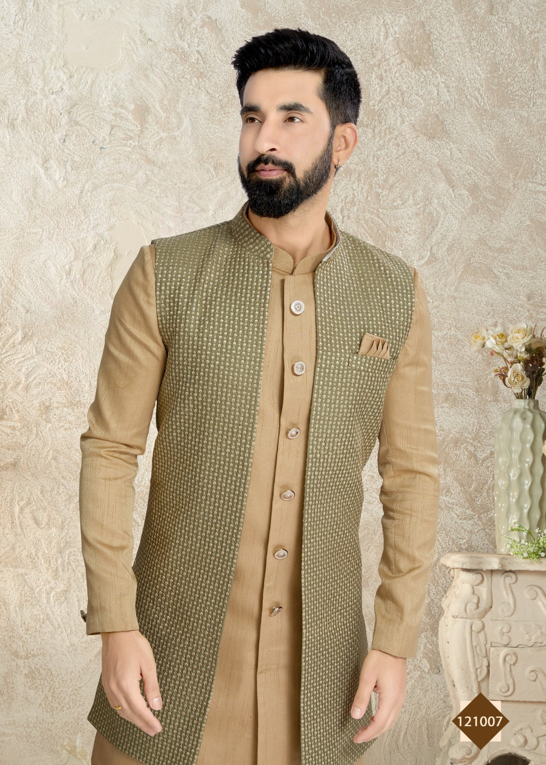 Vol 121 Wedding Wear Sherwani D.No. 121007