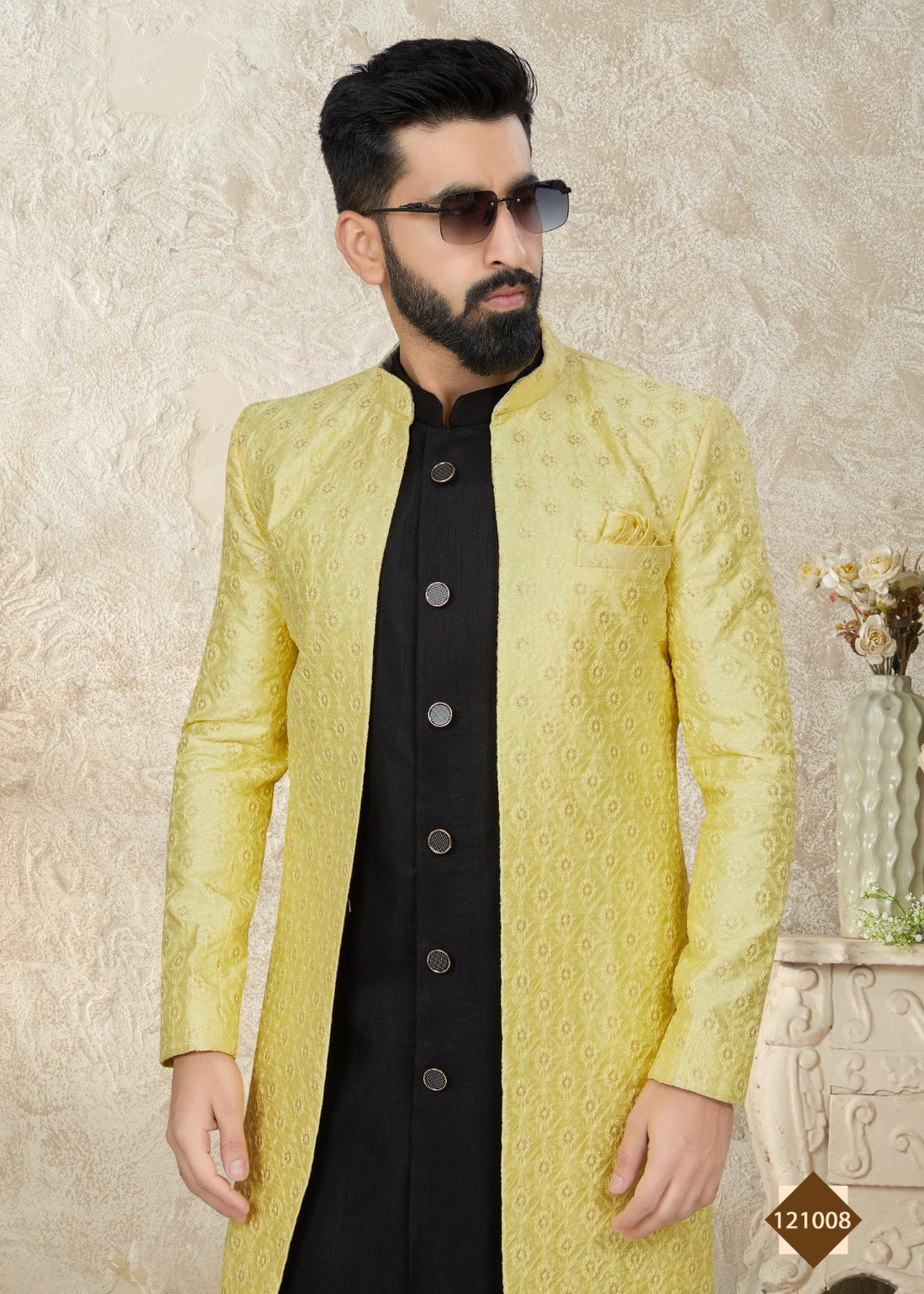 Vol 121 Wedding Wear Sherwani D.No. 121008