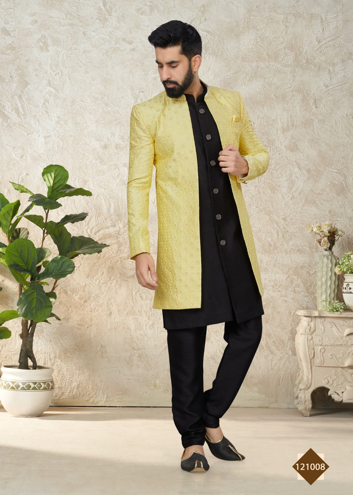Vol 121 Wedding Wear Sherwani D.No. 121008