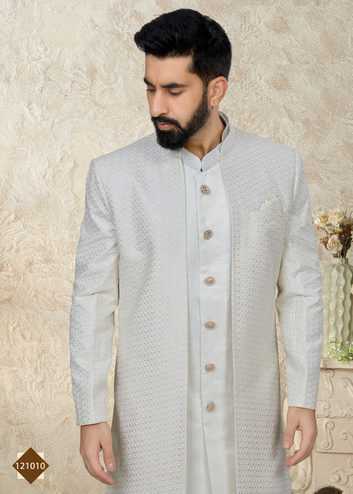Vol 121 Wedding Wear Sherwani D.No. 121010