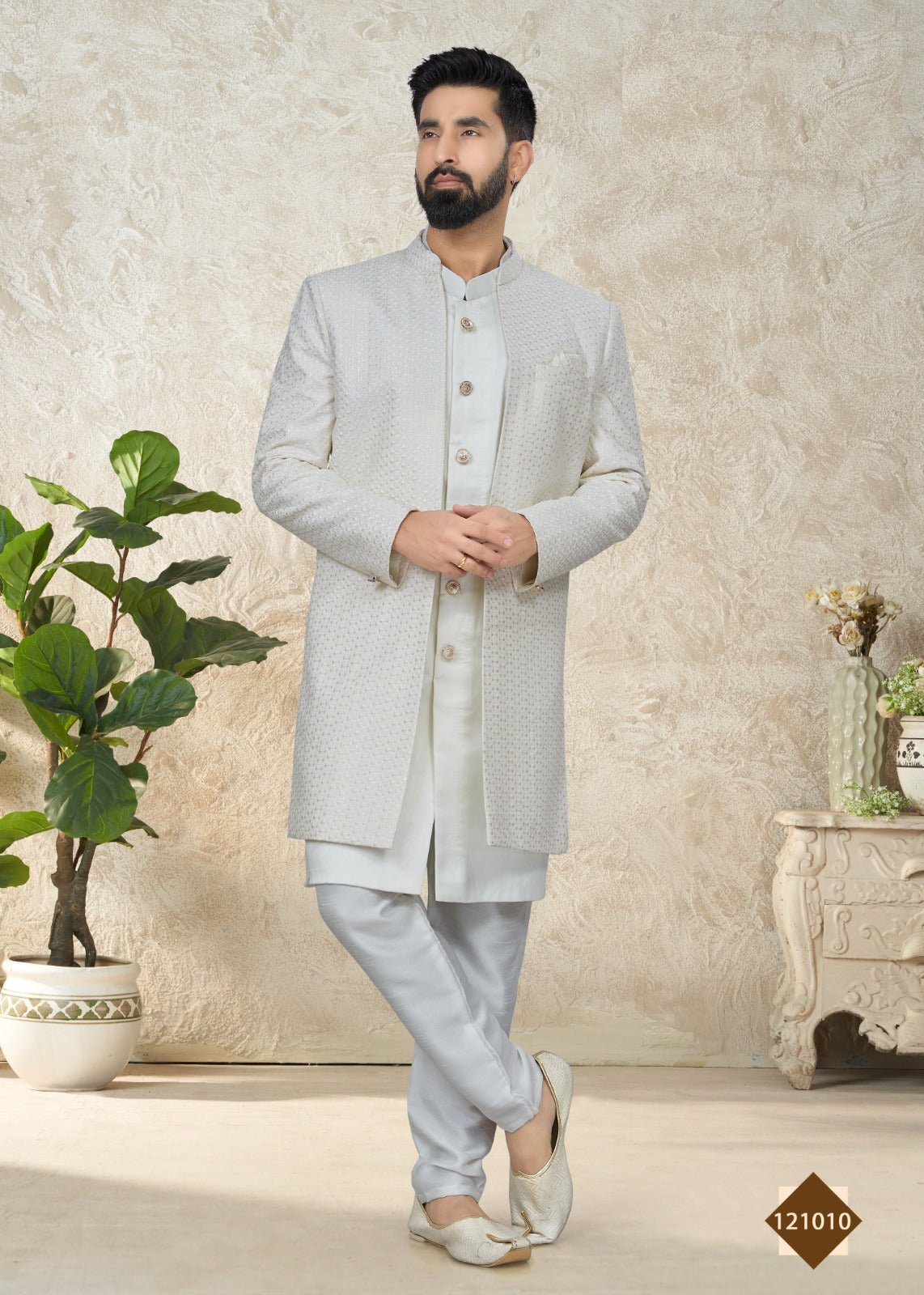 Vol 121 Wedding Wear Sherwani D.No. 121010