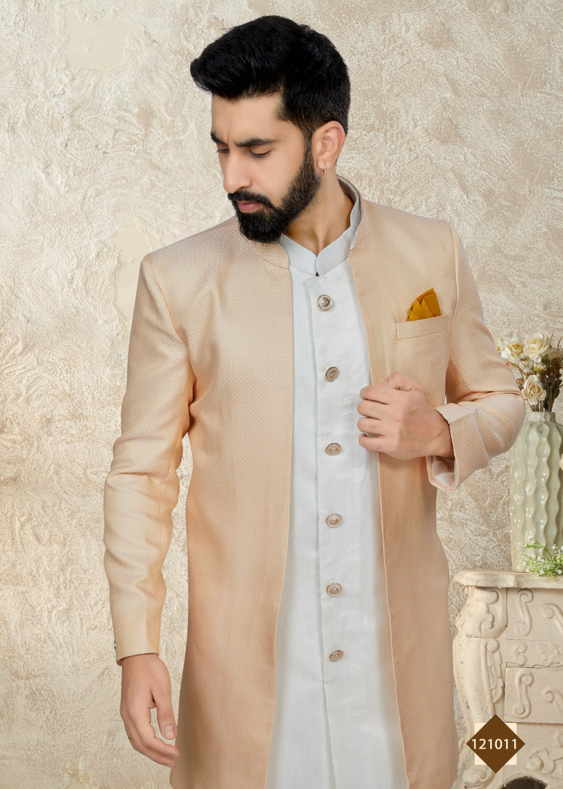 Vol 121 Wedding Wear Sherwani D.No. 121011