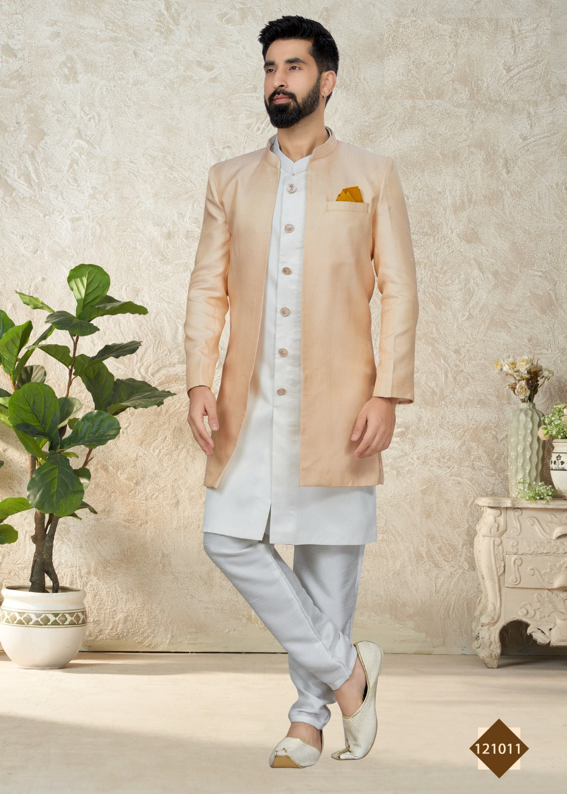 Vol 121 Wedding Wear Sherwani D.No. 121011