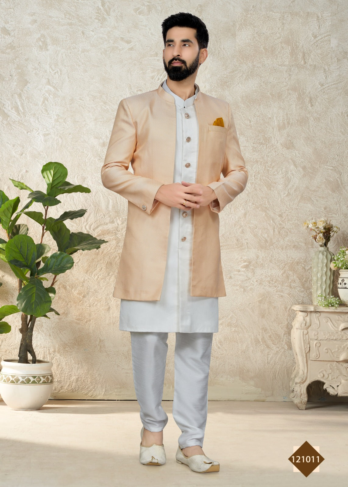 Vol 121 Wedding Wear Sherwani D.No. 121011