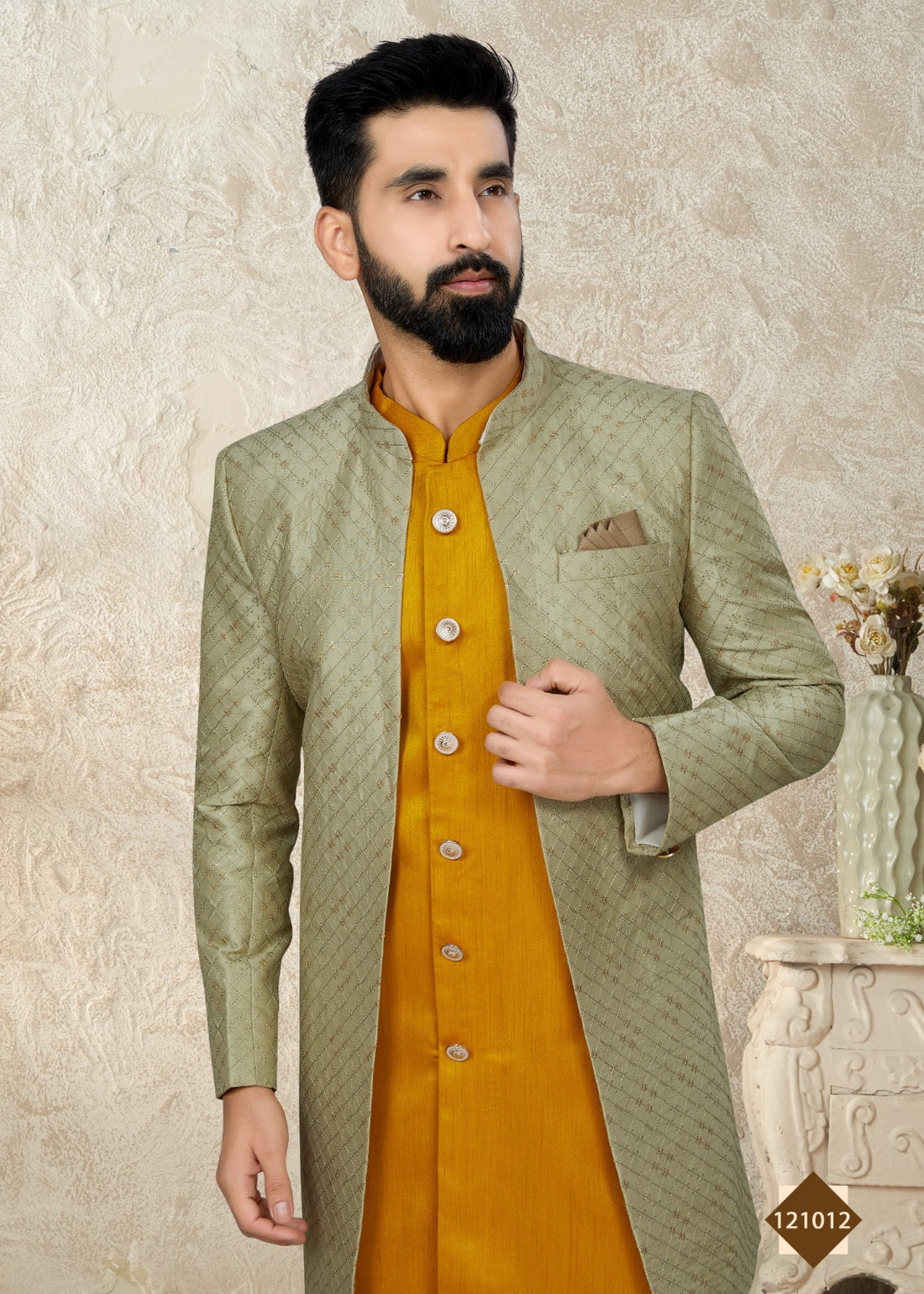 Vol 121 Wedding Wear Sherwani D.No. 121012