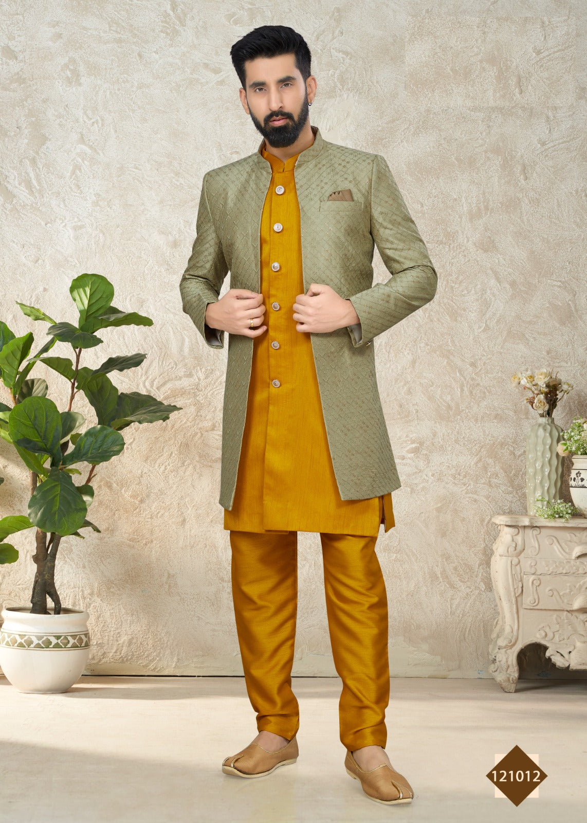 Vol 121 Wedding Wear Sherwani D.No. 121012