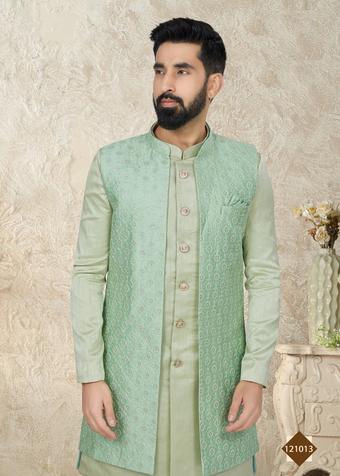 Vol 121 Wedding Wear Sherwani D.No. 121013